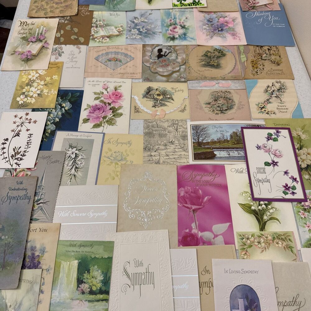 Vtg Lot USED All-Occasion Novelty Greeting Cards Junk Journal Scrapbooking